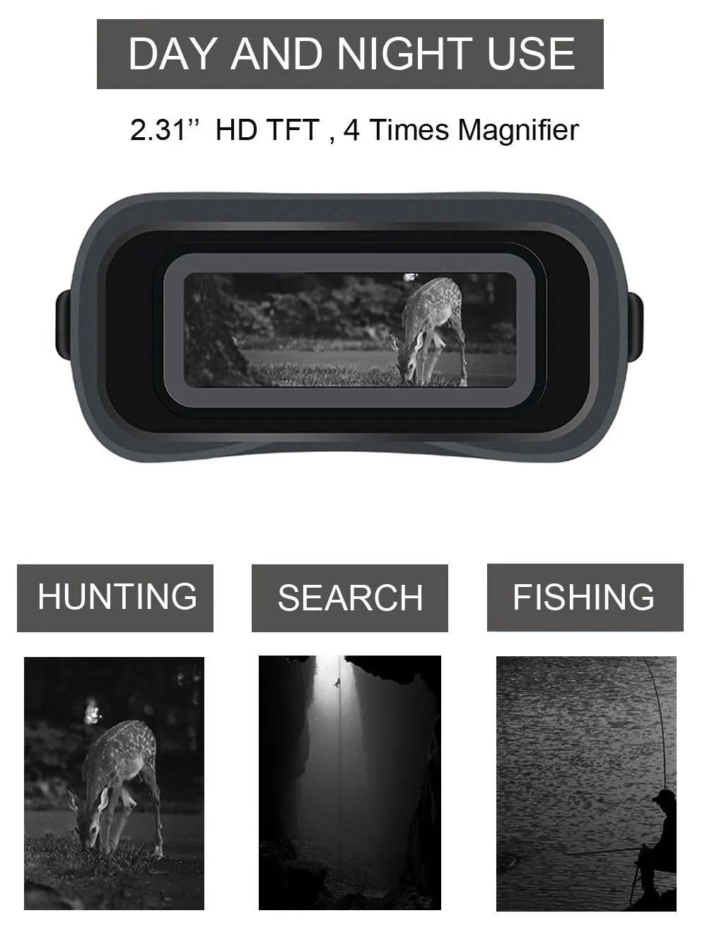 Цифровой бинокль с большим расстоянием ночного видения с 32G TF картой HD инфракрасный день и ночное видение охотничьи бинокли