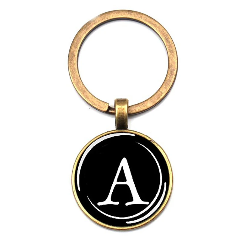 Модный персонализированный брелок для ключей 26 букв идентификационных со