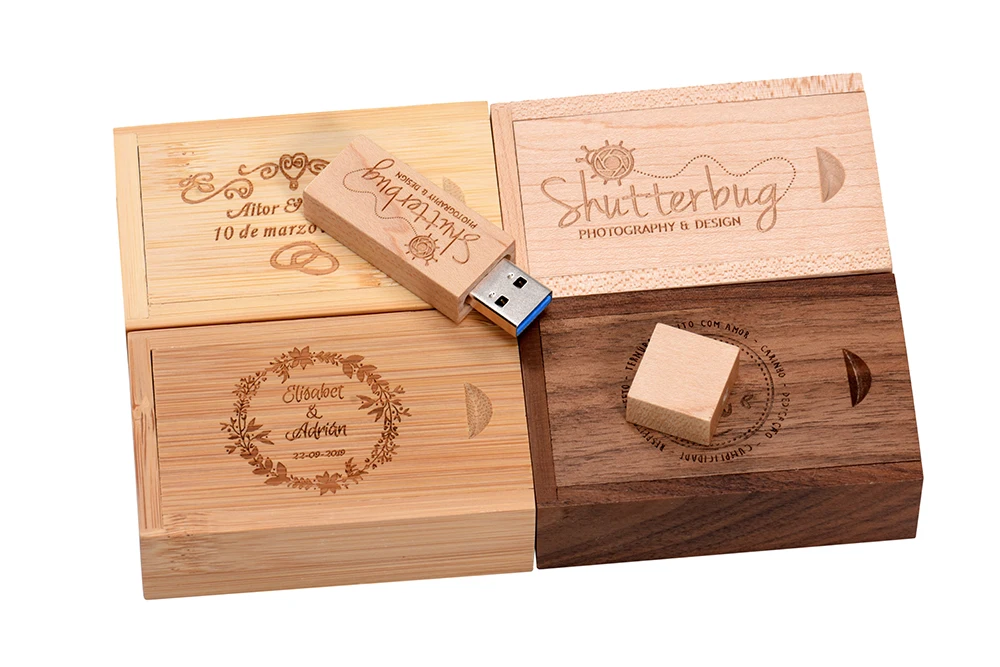 JASTER USB 3,0 фотография подарок внешний накопитель(более 10 шт бесплатный логотип) деревянный+ коробка Флешка 4 ГБ/16 ГБ/32 ГБ/64 Гб