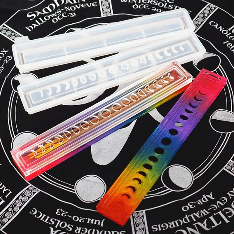 

Fragrance Box Incense Silicone Mold DIY Crystal Epoxy Resin Mold Moon Phase Moon Star Moon Resin Mold Storage Box