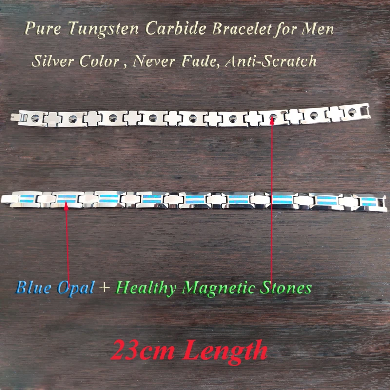 

Luxury Blue Opal Men's Bracelets Fashion Jewelry Tungsten Bracelet For Men Party Costume Charm Bangles Man Gift Collection