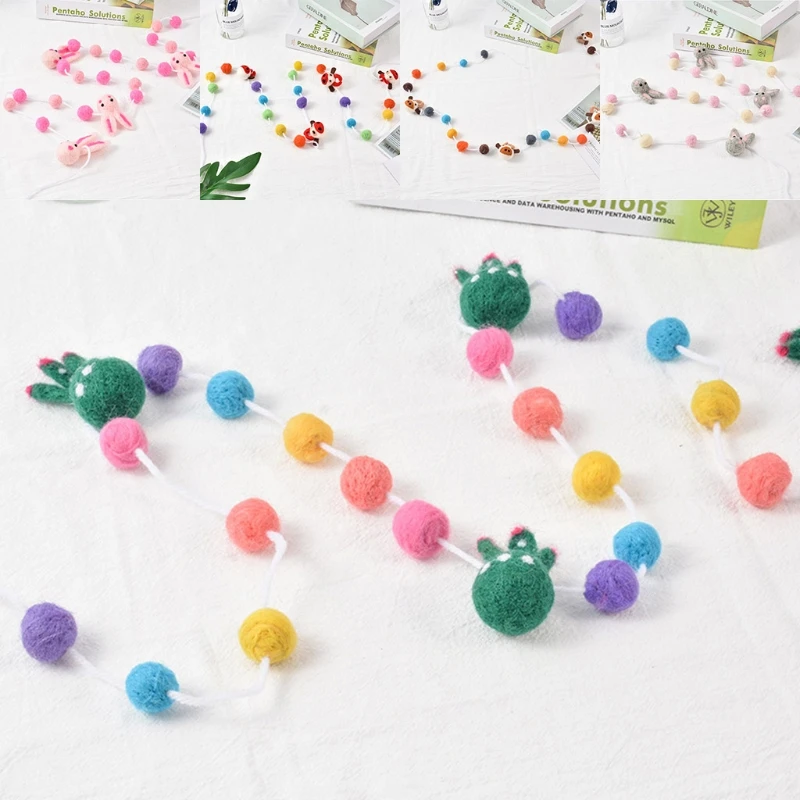 Веревка с помпоном из шерсти и войлока ручной работы украшение для дома вечерние