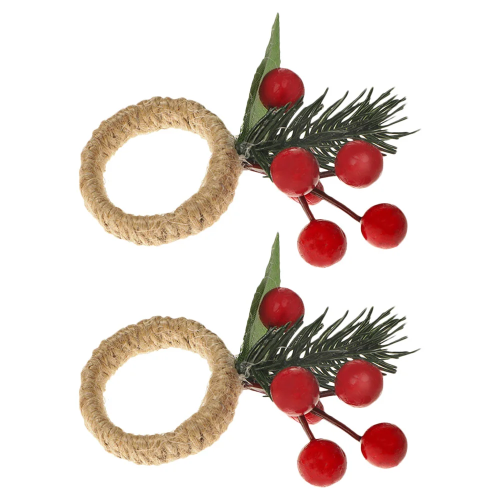 

2Pcs Christmas Napkin Clasp Creative Napkin Ring Dinning Table Decoration
