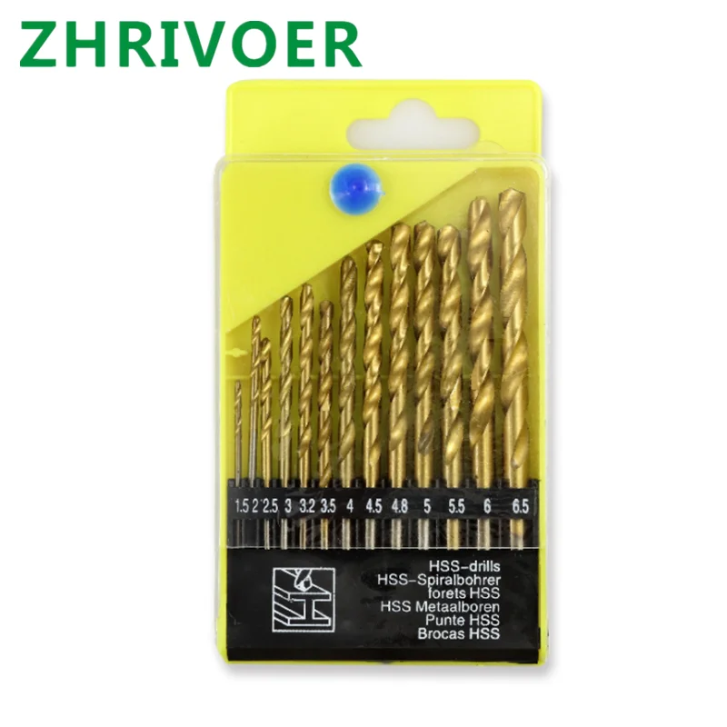 13 комплектов высокоскоростных стальных спиральных Сверл с круглым хвостовиком 1