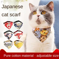 fashion cartoon collar for cat bandana bow tie kitten dog scarf adjustable pet collar handmade pet supplies cat accessories toy