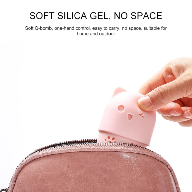

Silicone Cat Cute Shaped Makeup Sponge Holder Candy Color Beauty Foam Custom Logo Travel Portable Make Up Sponge Blender Holder