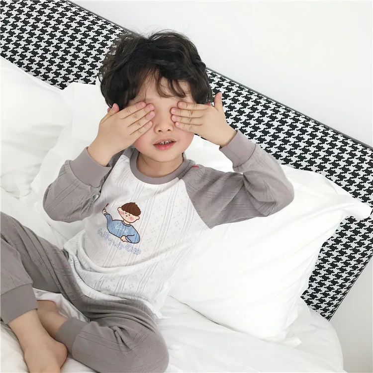 Tonytaobaby новый комплект домашней одежды для мальчиков и девочек дышащая Пижама