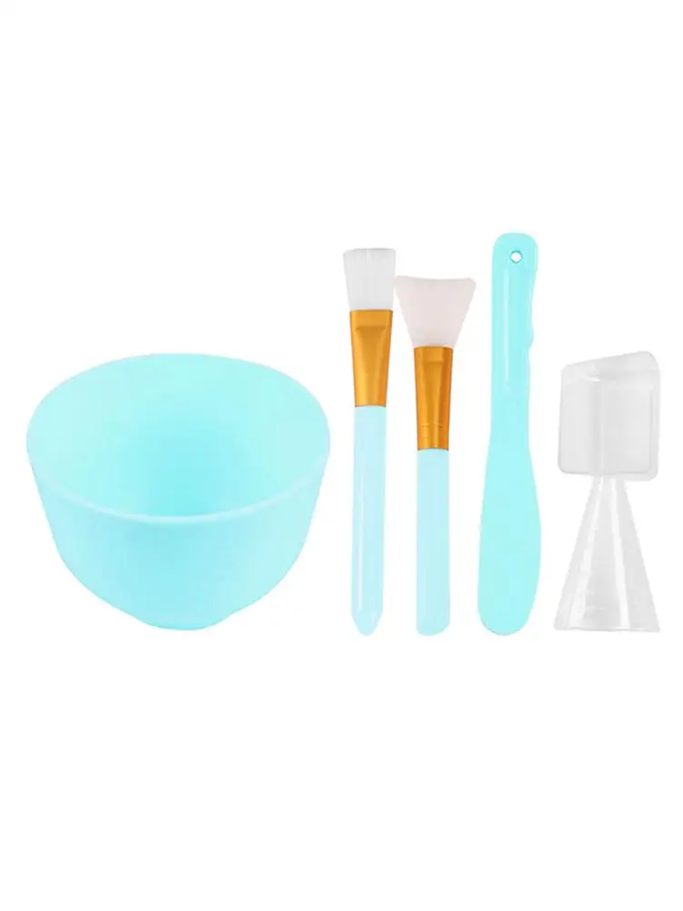 

Face Cover Tools Set 5 IN 1 Silicone Face Cover Kit Soft & Skin-friendly Facial Cover Brushes 2 IN 1 Practical Measuring Spoon N