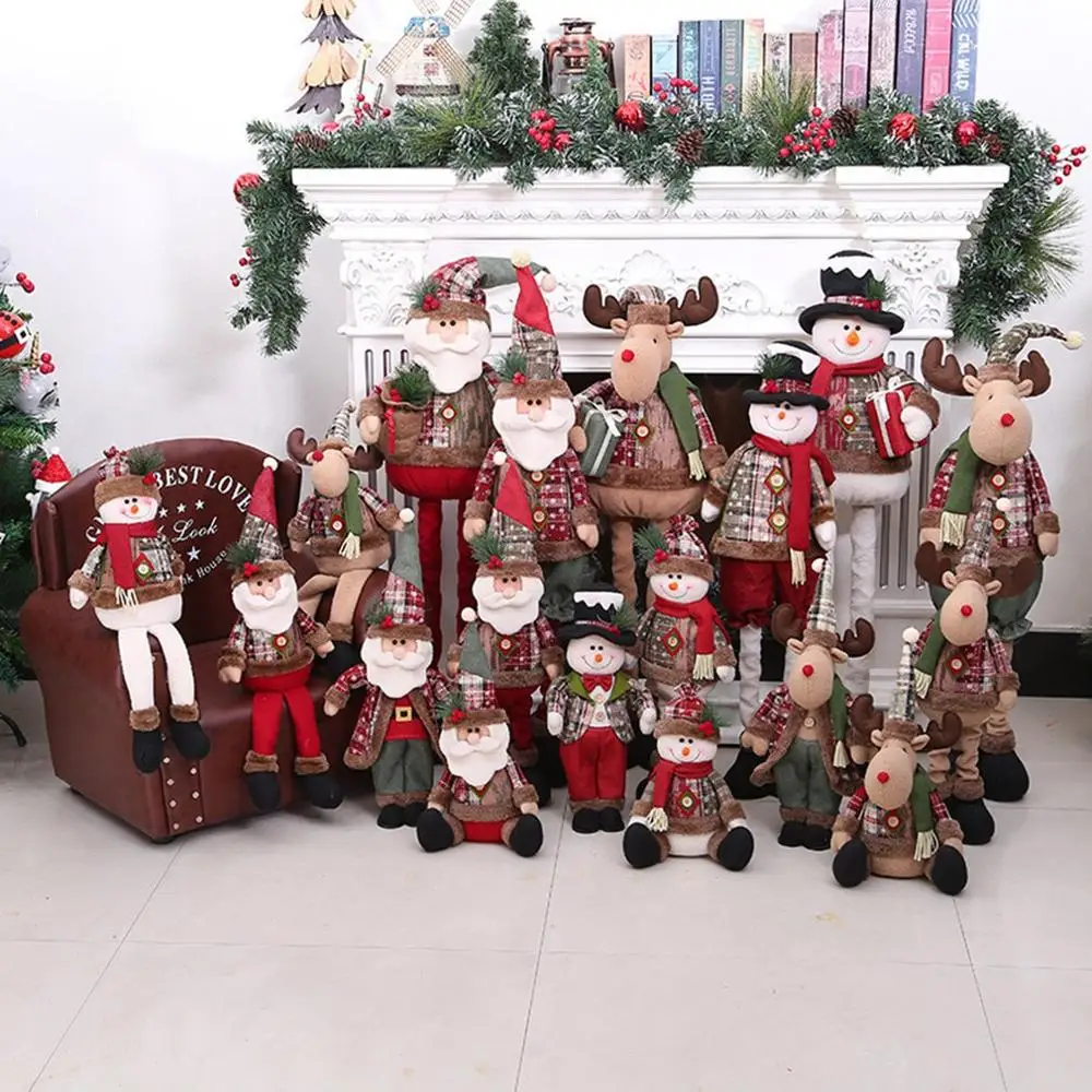 

Adjustable Santa Claus Plush Toy Merry Christmas Tree Dolls Pendants Hanging Doll Decorations For Home Kids Xmas Gifts New Year