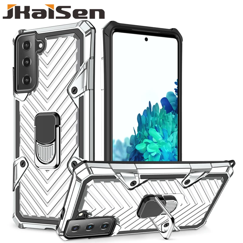

JKaiSen Shockproof Finger Ring Phone Case For Samsung Galaxy S21 Anti-Fall Armor Car Holder Protective Cover For Samsung S30