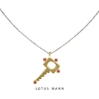 Цепочка с мини-ключами Lotus Mann, серебро 925 пробы, двухцветная подвеска