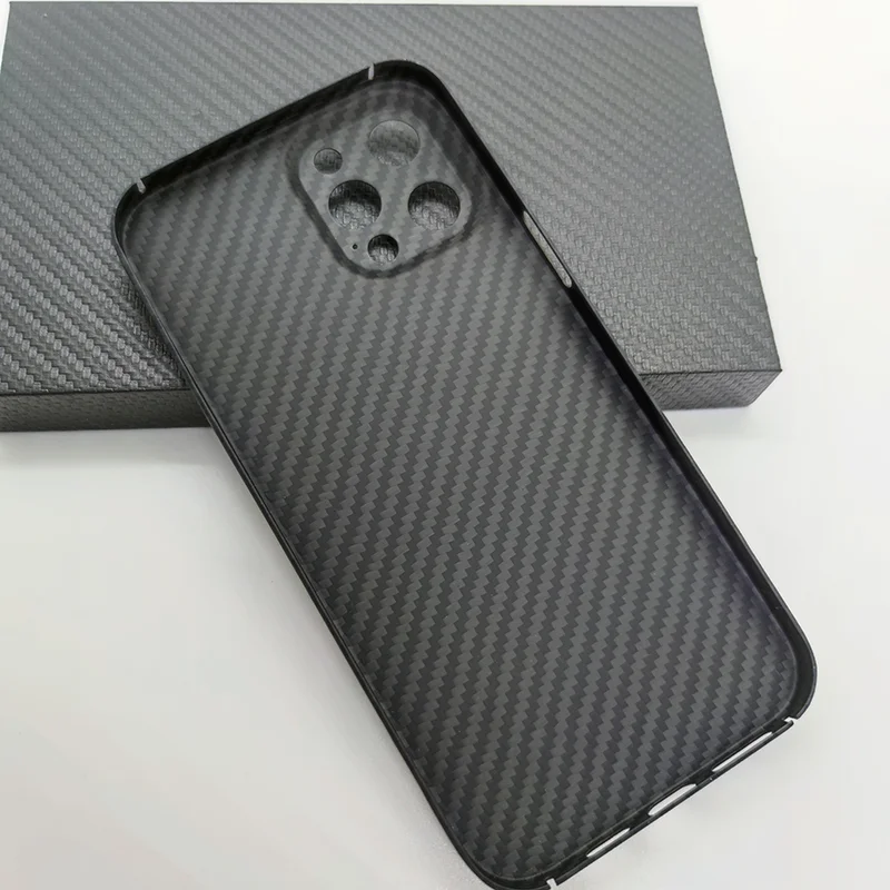 Funda de tel&eacute;fono de fibra de carbono para iPhone 12 Pro Max 12, protector de lente Mini ultrafino, cubierta dura de dise&ntilde;ador de fibra de carbono para iPhone 12-1