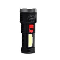 waterproof outdoor portable flashlight usb rechargeable led searchlight built in lithium battery for outdoor emergency lighting