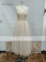 champagne v neck ankle length prom dresses spaghetti straps illusion design beading crystal graduation evening party gowns