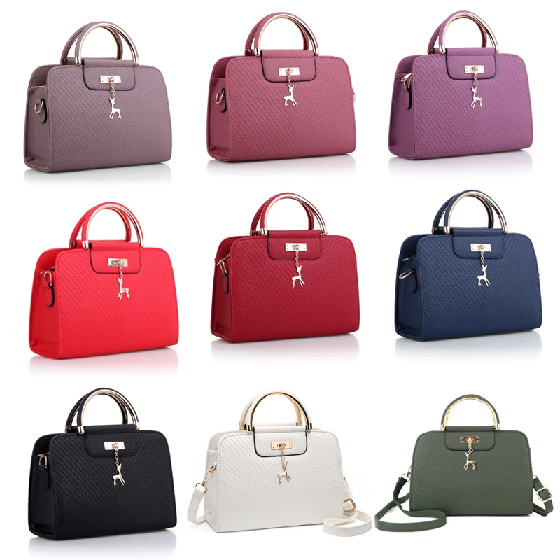 large capacity leather women handbag fawn twill decor top handle bags office fashion female casual tote shoulder bags free global shipping