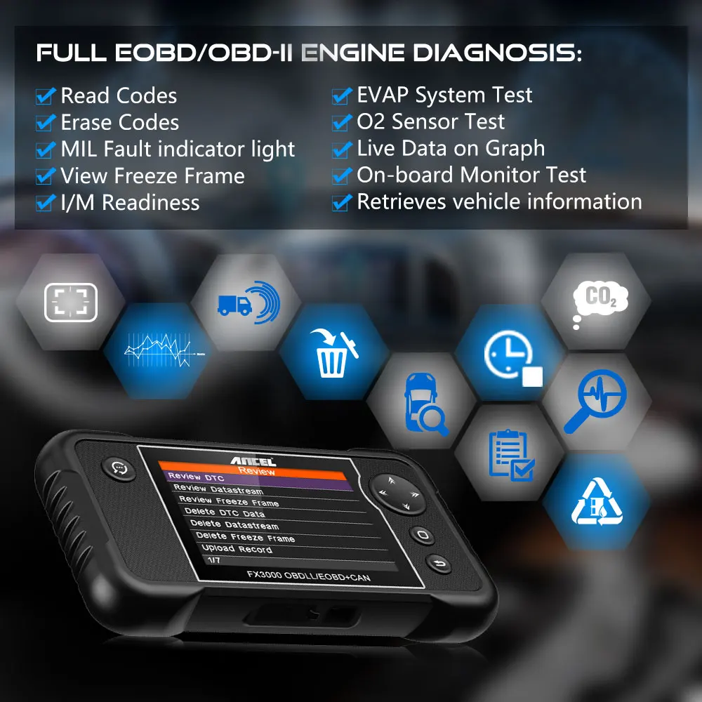 OBD OBD2 сканер Профессиональный диагностический инструмент Ancel FX3000 ABS/Oil/BMS/EPB/SAS Reset