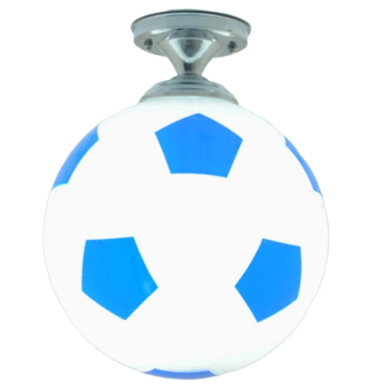 

New Soccer Ball Children Room Glass Led Ceiling Light Football Kid's Room Led Lamp Bedroom Bar Ceiling Lights Home Lighting-Blue