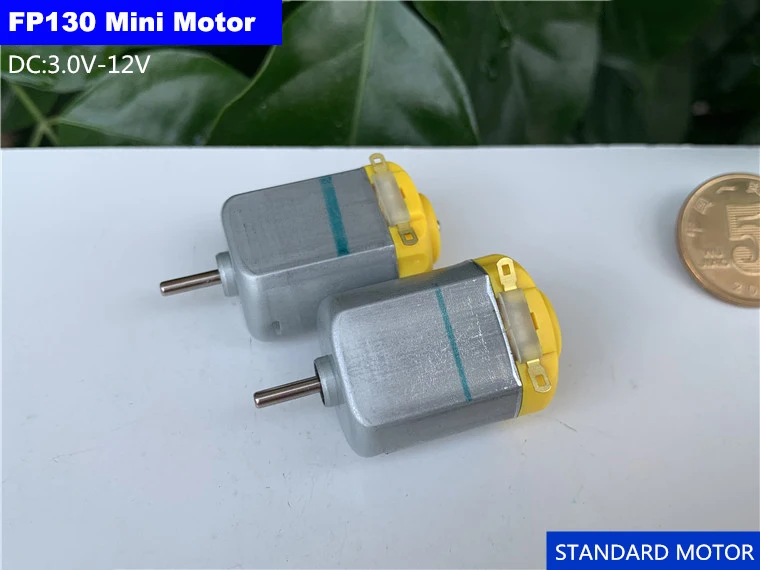 Стандартный Мини Мотор 130 постоянного тока FP130 DC 3 V-12 V 19500 об./мин. Высокая скорость Сильный магнитный карбоновый щеточный мотор 2 мм вал DIY RC игрушечный автомобиль