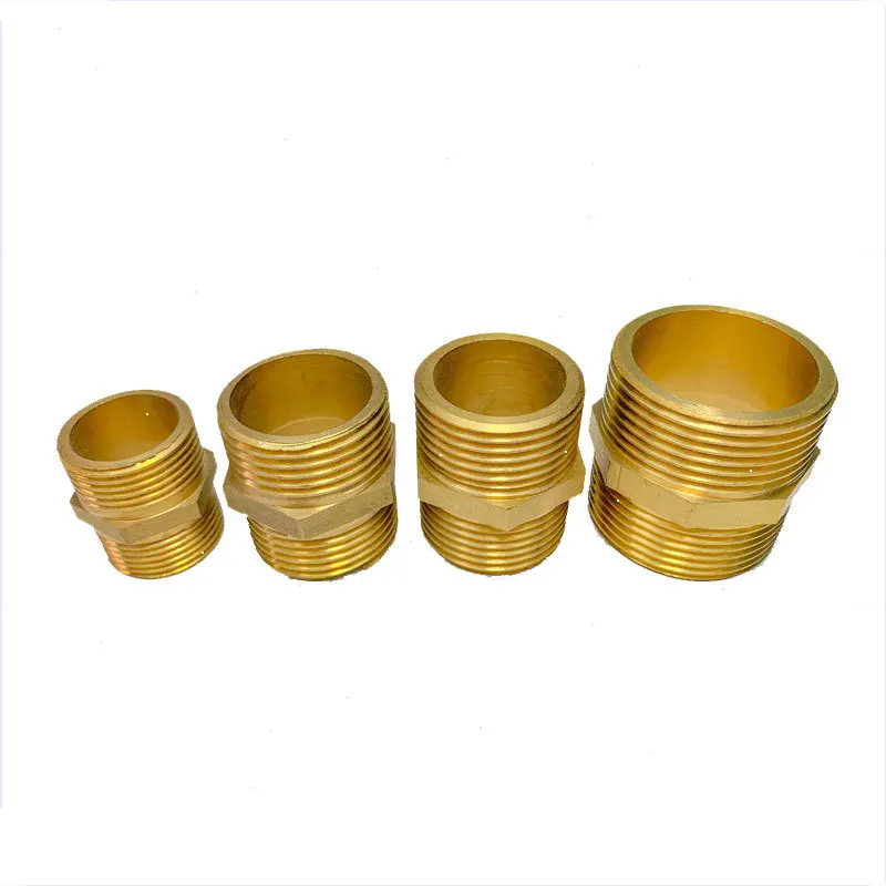 

1/8" 1/4" 3/8" 1/2" 3/4" 1" Male Thread Brass Pipe Equal Reducing Nipple Fittings Brass Quick Adapters Connectors