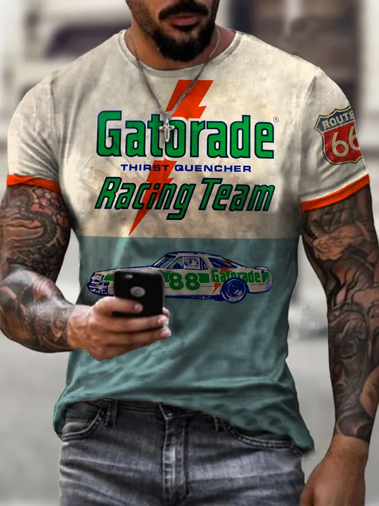 

Мужская футболка с короткими рукавами, Повседневная дышащая футболка большого размера с 3D принтом 88 автомобилей, лето 2021