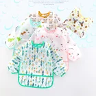 Детская бандана, водонепроницаемые нагрудники, милый мультяшный рисунок, фартук с длинным рукавом для мальчиков, девочек, детская одежда для самостоятельного кормления, нагрудники