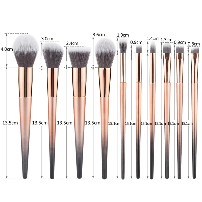 Crystal Gradient Makeup Brush 10 Sets Complete Eyeshadow Beauty Tools | Красота и здоровье