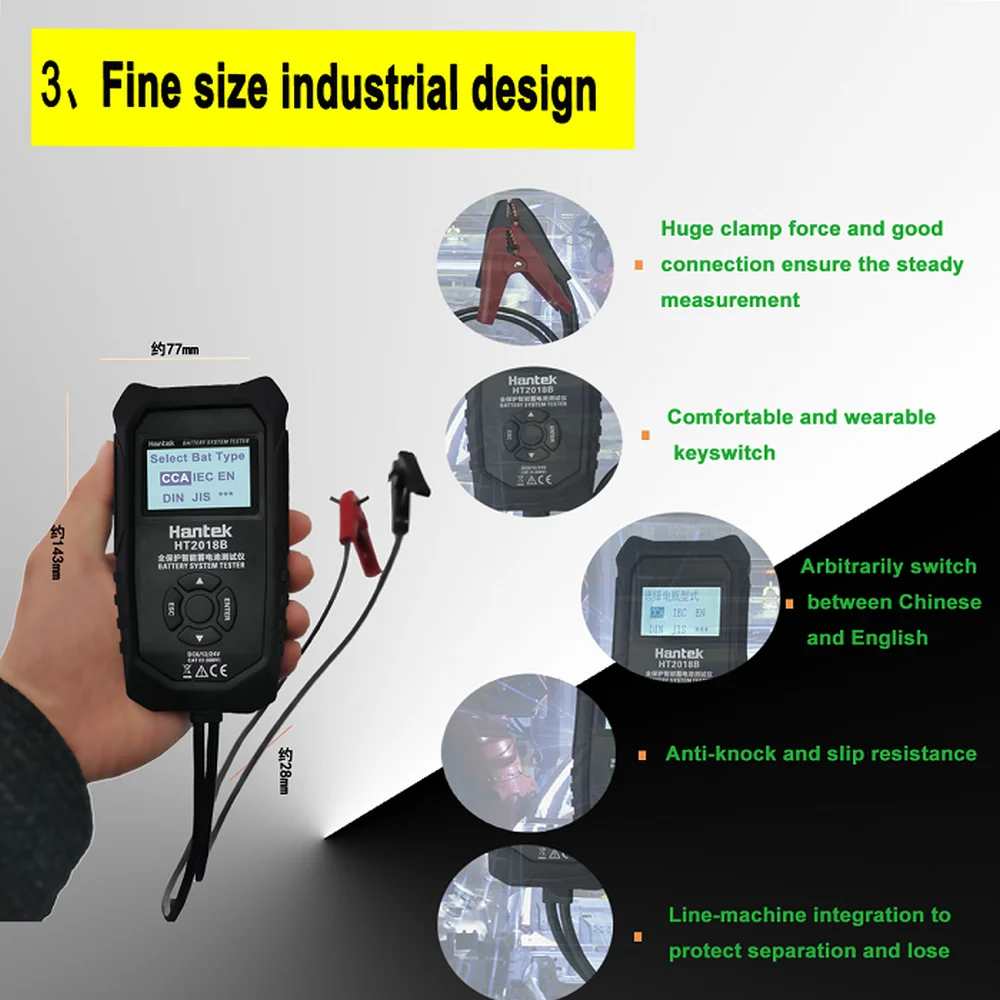 

Multifunshional Auto Battery Tester Vehicle Battery Charging Voltage Analyzer for Activated Lead-acid Battery Car Repair Tool