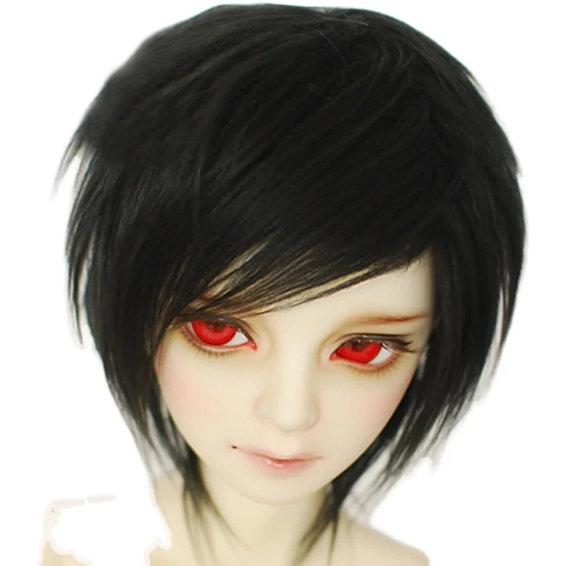 BJD парик из плюша короткий черный для 1/4 1/3 17 &quot24&quot высокий MSD SD DK DZ AOD DD кукла