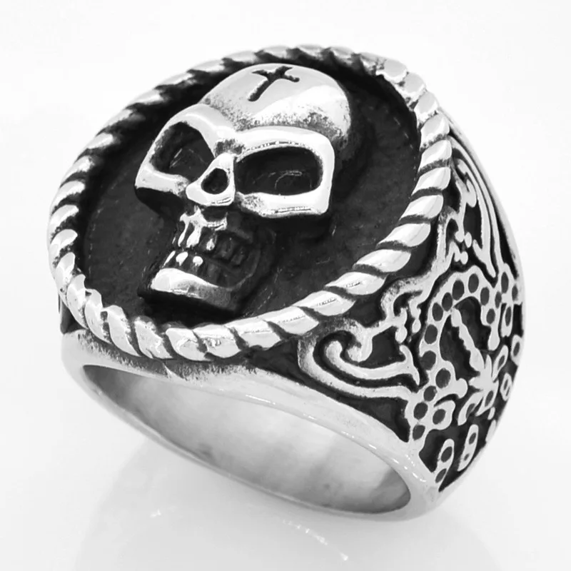 Нержавеющая сталь стимпанк призрак мужское кольцо ювелирные изделия на палец
