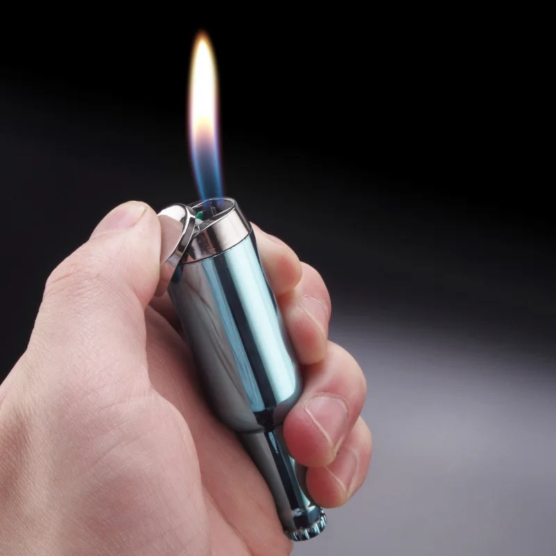 100 шт./лот мини Бутановая Зажигалка креативная в форме пивной бутылки зажигалки