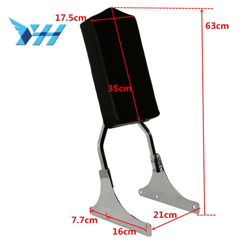 

Motorcycle Black/Chrome Sissy Bar Backrest Pad For Heritage Softail Classic FLST 84-05 FLSTC FLSTNSE 06+ Fat Boy Night