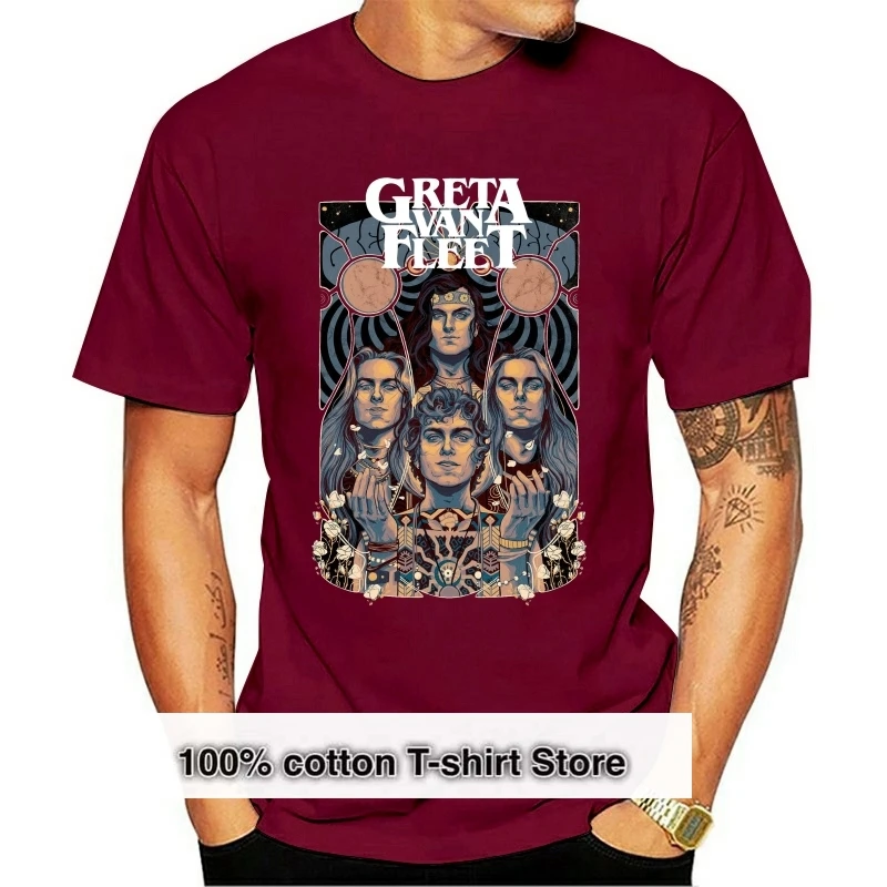 

Greta Van Fleet March of the Peaceful Army Tour 2020 Men's T-Shirt Size S-XXL Men Adult Slim Fit T Shirt S-XXxl