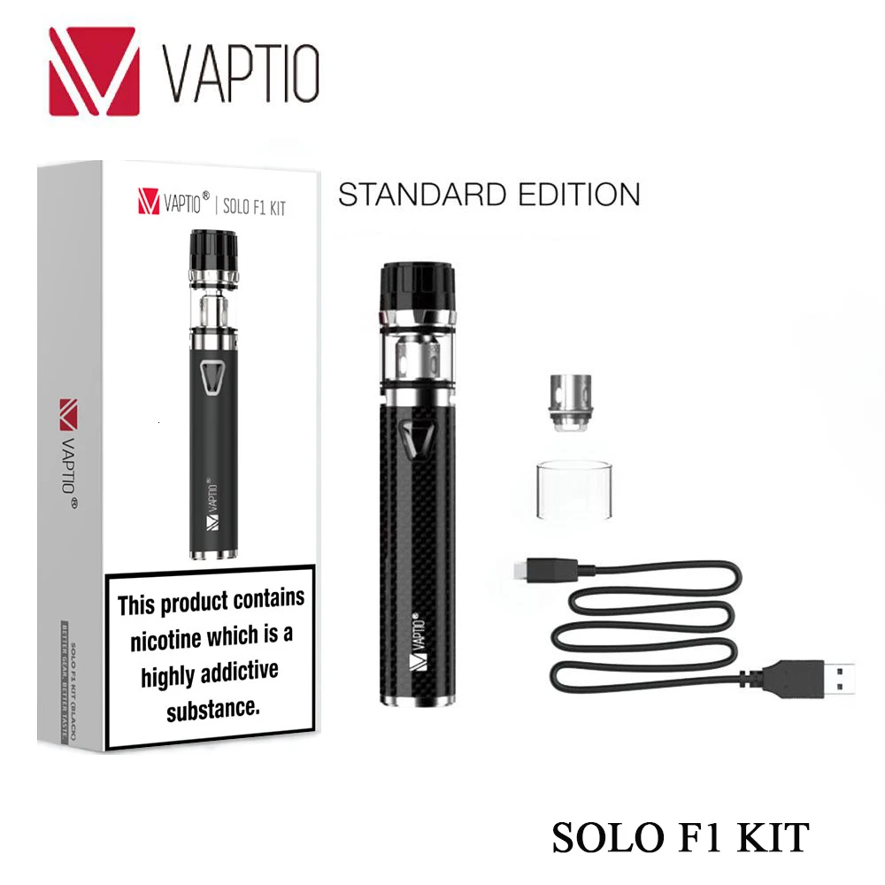 UK SHIPPING Vaptio Vape Pen Solo F1 Kit встроенный аккумулятор 1650 мАч 2 мл бак 0 25 Ом двухъядерный