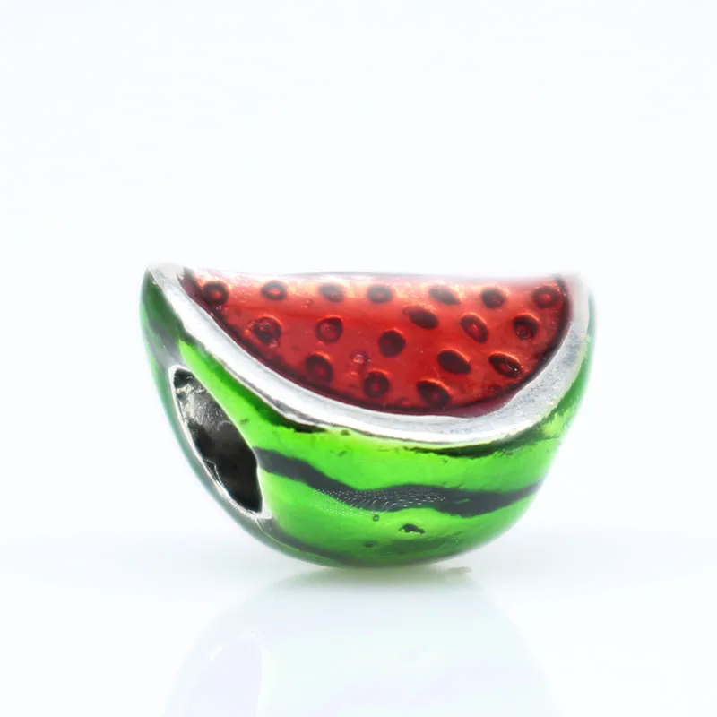 1 шт. новые оригинальные Серебряные Бусины Fit Pandora Подвески арбуз DIY Фрукты