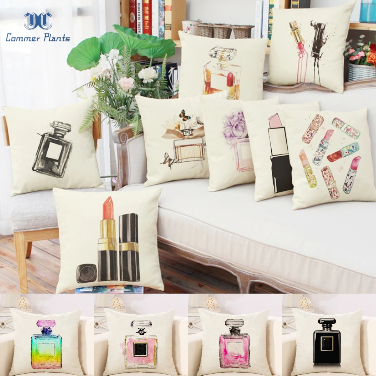 Новая супер мягкая льняная/хлопковая наволочка для подушек флаконы духов помады
