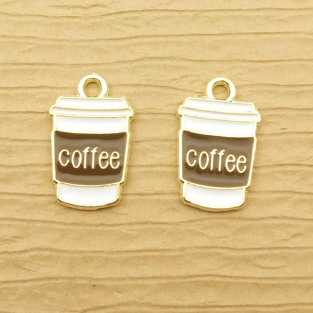 

10pcs Drinks Teacup Enamel Charm for Jewelry Making Bulk Earring Pendant Bracelet Necklace Accessories Diy Craft Supplies Metal
