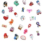 50 шт., медицинские талисманы для обуви, клинический термометр, стетоскоп, украшение для обуви в форме сердца, аксессуары для обуви, украшения