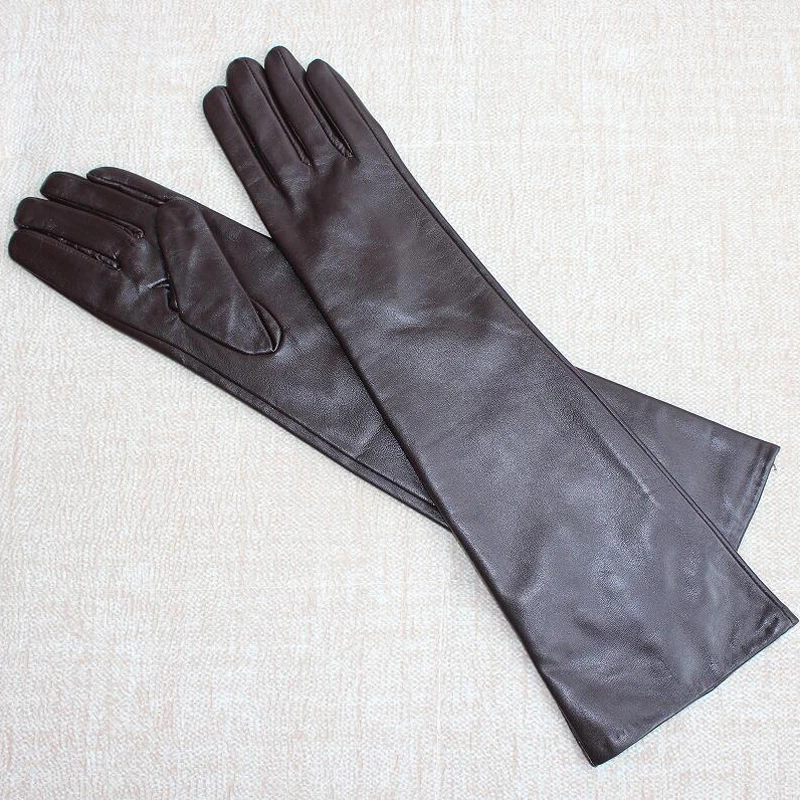 47 см (18 5 &quot) Длинные Простые из натуральной овечьей кожи Вечерние перчатки шкуры