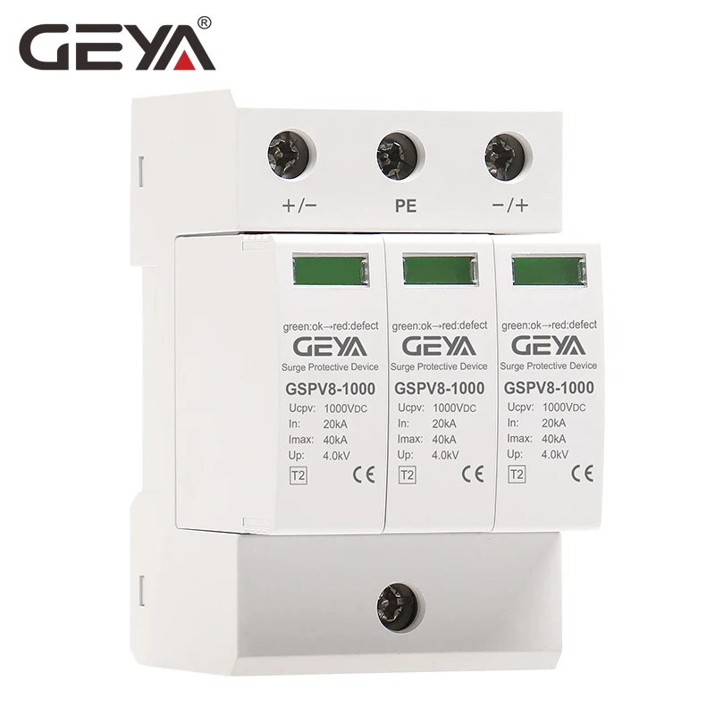 GEYA 2P DC SPD 600V 40KA устройство защиты от перенапряжения 50/60 Гц 500V Защита