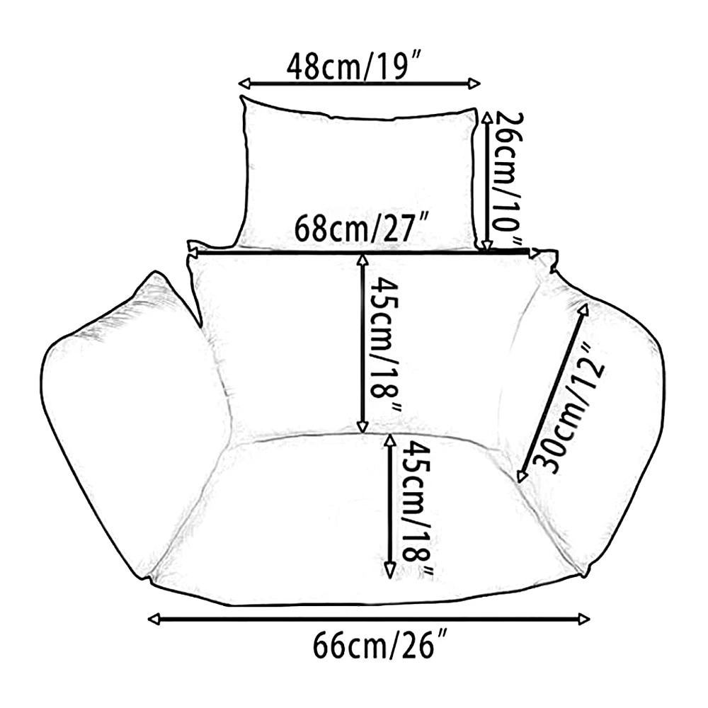 

Fashion Hanging Basket Seat Cushion Hammock Chair Swinging Garden Soft Seat Cushion Thicken Hanging Chair Pad with Pillow