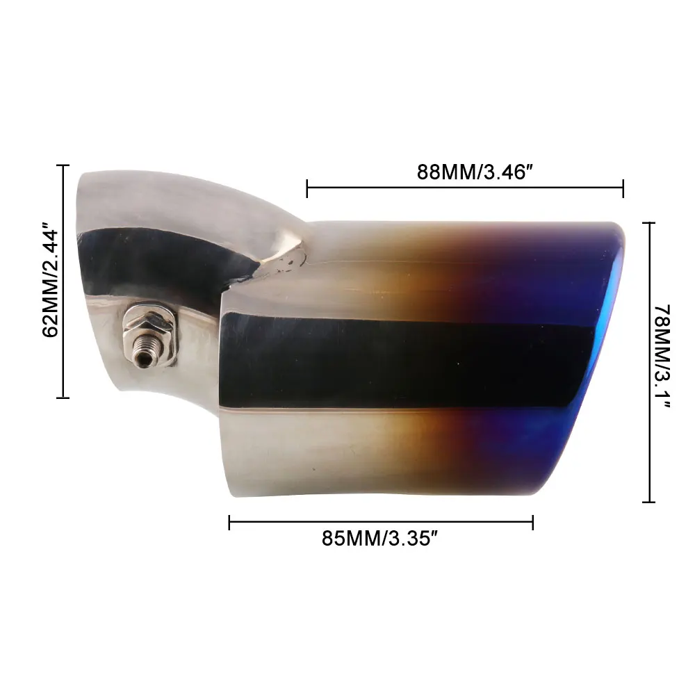 Автомобиль глушитель наконечник задняя модификация жженая синяя нержавеющая