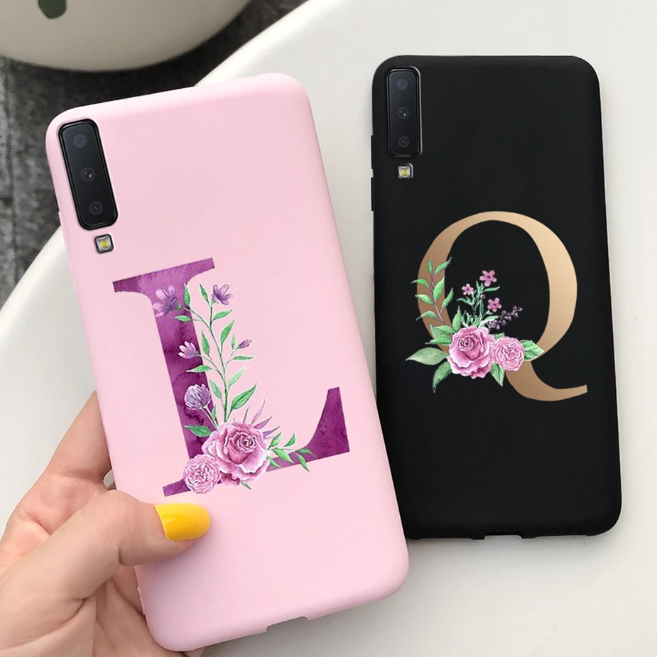 Чехол с буквами алфавита для Samsung Galaxy A7 2018 чехол SM-A750F мягкая тонкая задняя крышка A