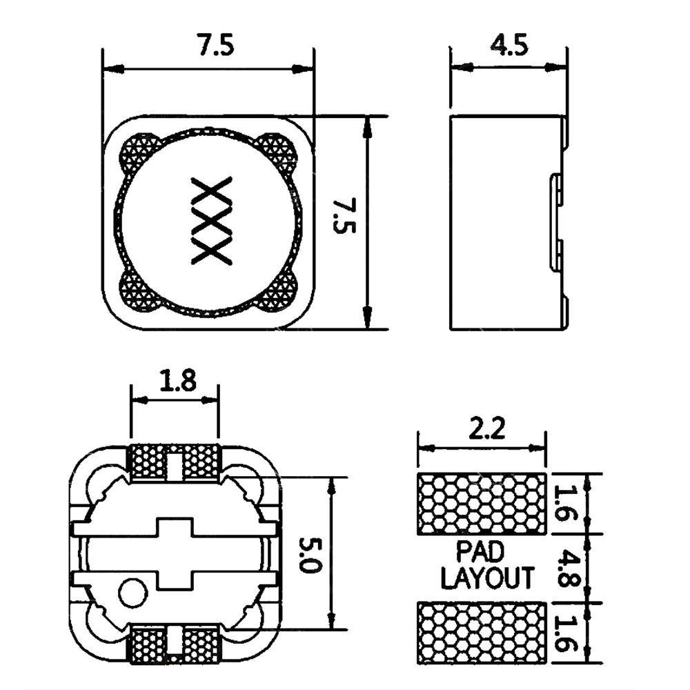 10 шт. интегрированный индуктор питания CD74 CDRH74R SMD эритроиндуктор 1 мкГн 5 2 3 4 7 6 8