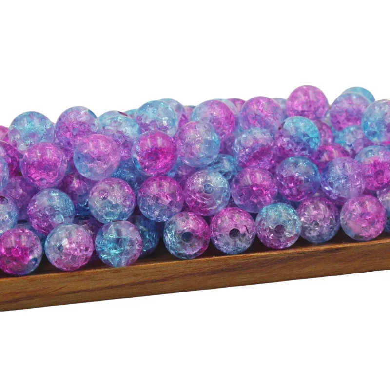 30 шт./упак. 10 мм двухцветные треснувшие бусины разделительные для изготовления