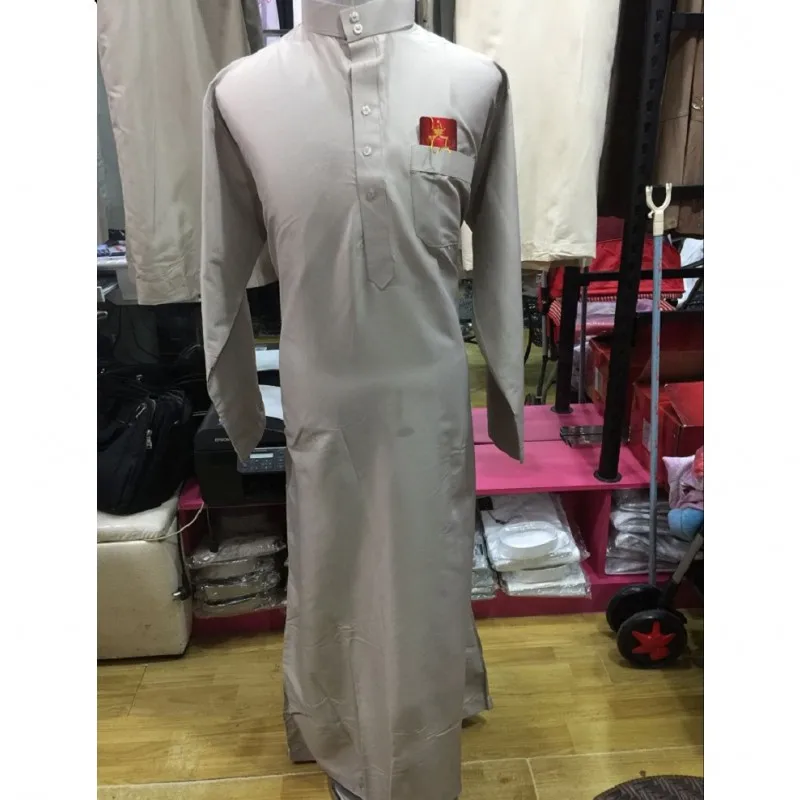 Мужской кафтан с длинным рукавом Jubba tobe мусульманский одежда в мусульманском
