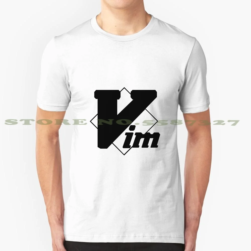 Минималистичный логотип Vim: черная летняя забавная футболка для мужчин и женщин