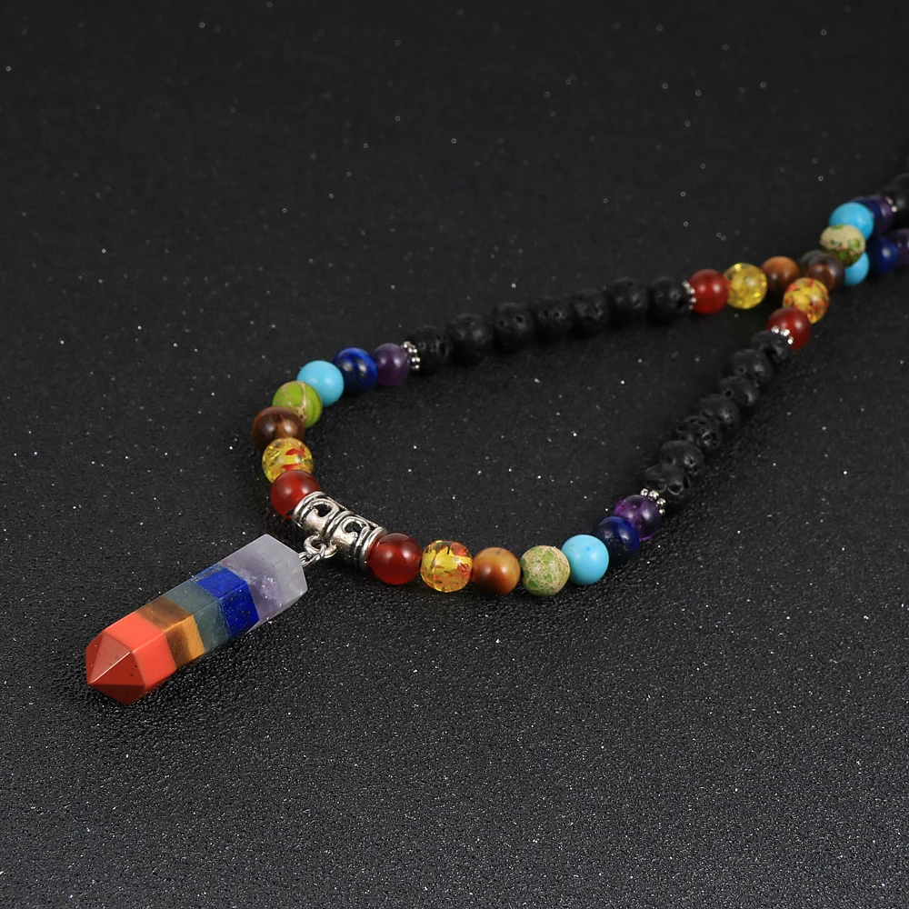 Женский и мужской натуральный камень 7 Чакр 6 мм ожерелье из бисера 108 бисерный