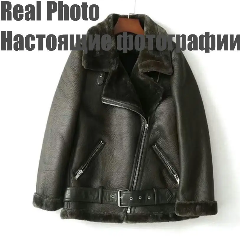 2020 зимние женские пальто из овечьей кожи утолщенное Женское с меховой подкладкой