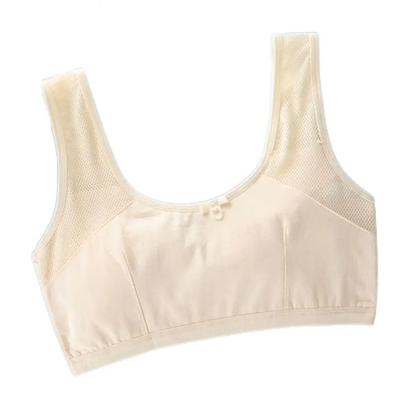 

Girls Mesh Wide Straps Training Bra Bowknot Heart Pendant Sport Cotton Underwear X3UE