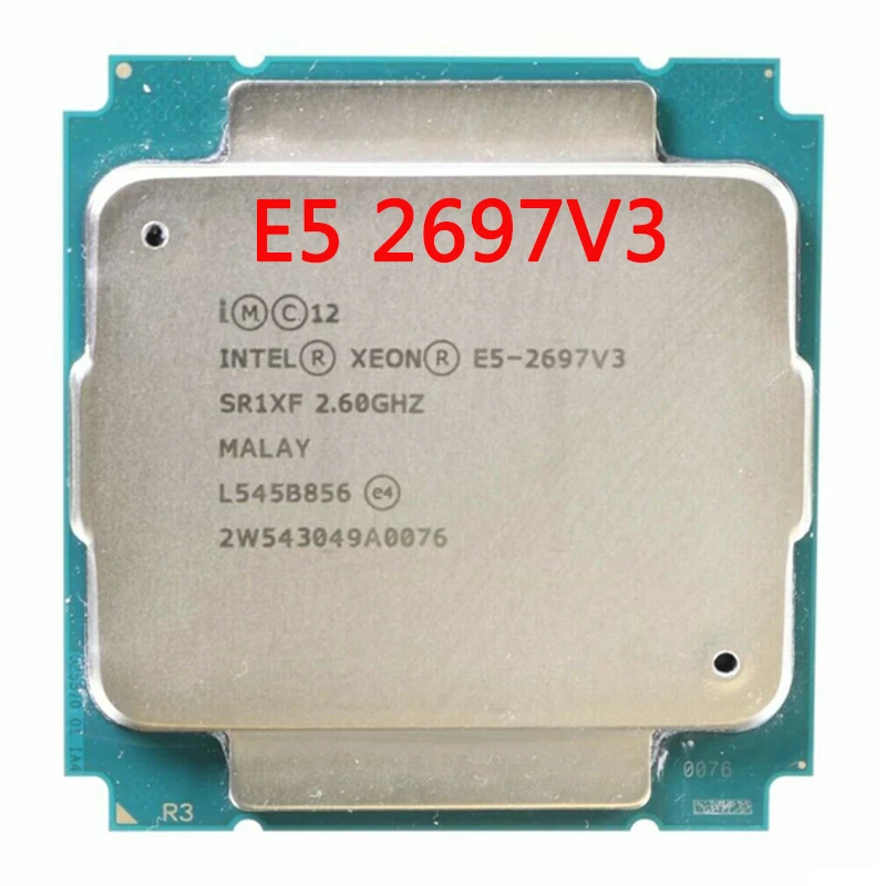 

Procesador Intel Xeon de 2,6 GHz, dispositivo de 145 W, 35 MB, 22 nm, CPU de 14 núcleos y 28 hilos, LGA 2011-3, E5-2697 v3 E5 26